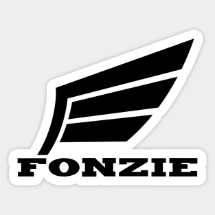 Fonzie Motorcycles - Wings Black Sticker